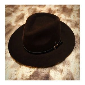 ROXY Chocolate Brown Wide Brim Hat — OS